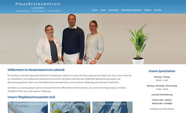 Webdesign - Hausarztzentrum Lokstedt